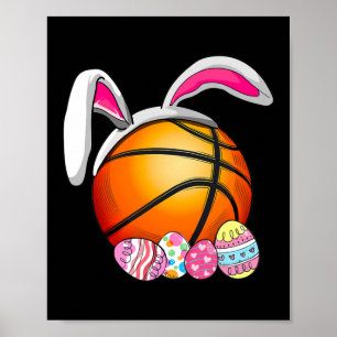 Basketball Bunny Öron Påskägg Kids Girl Boy Poster