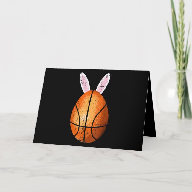 Basketball Bunny Rabbit Eggs Påsk Dagen 2021 Kort (Framsida)