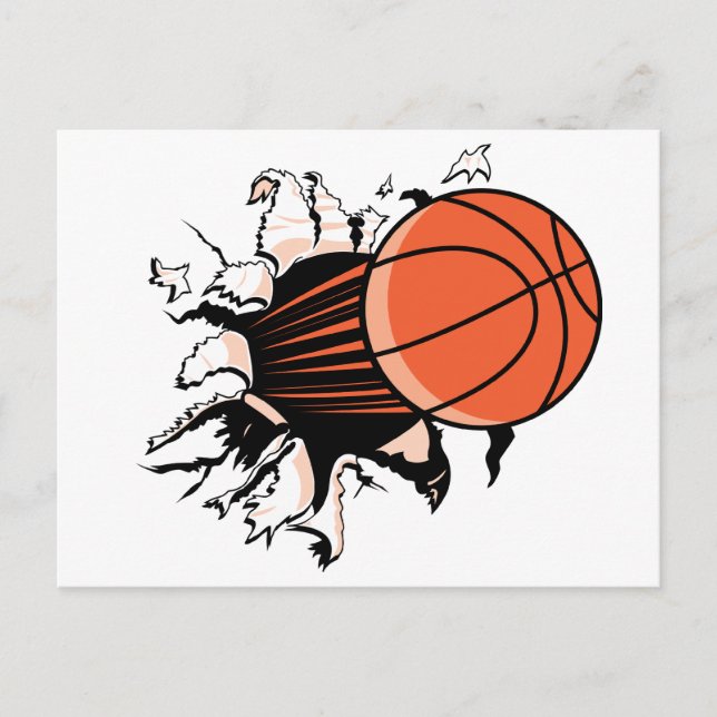 Basketball Burst Vykort (Framsida)