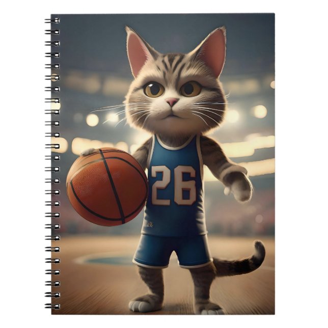 Basketball Cat Anteckningsbok (Framsidan)