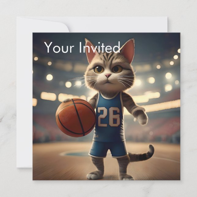 Basketball Cat Inbjudningar (Framsida)