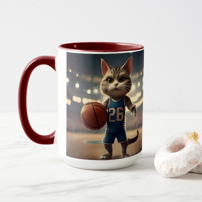 Basketball Cat Mugg (Med munk)