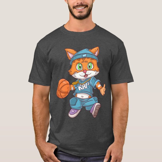 Basketball cat T-Shirt (Framsida)