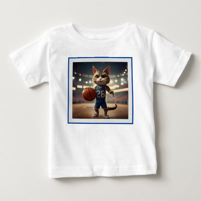 Basketball Cat T Shirt (Framsida)