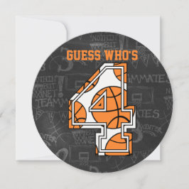 Basketball Chalkboard 4e födelsedagen Party Inbjudningar