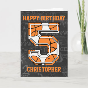 Basketball Chalkboard 5:e födelsedag Kort