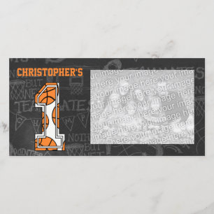 Basketball Chalkboard-foto 1:a födelsedag Meddelande