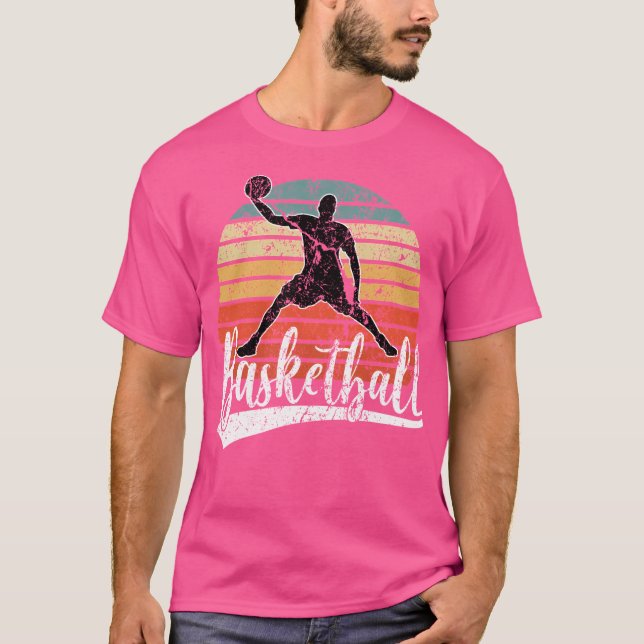 Basketball Champion Basketball Player Fläkt Retro T Shirt (Framsida)
