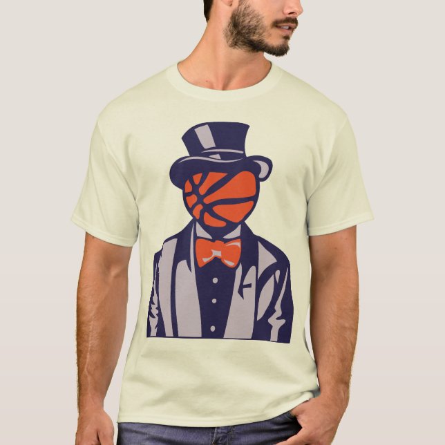 basketball chapeau melon costume noeud papillon  t shirt (Framsida)