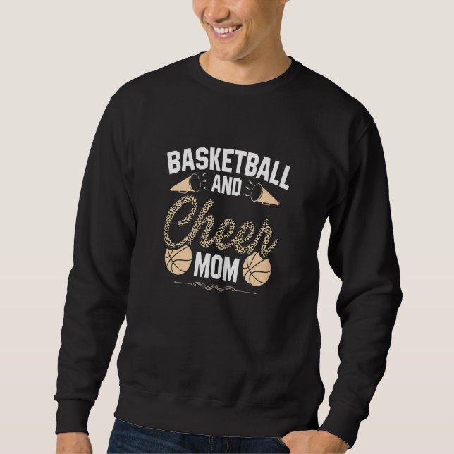 Basketball Cheer Fläkt Leopard Mönster Mammor Chee Lång Ärmad Tröja (Framsida)