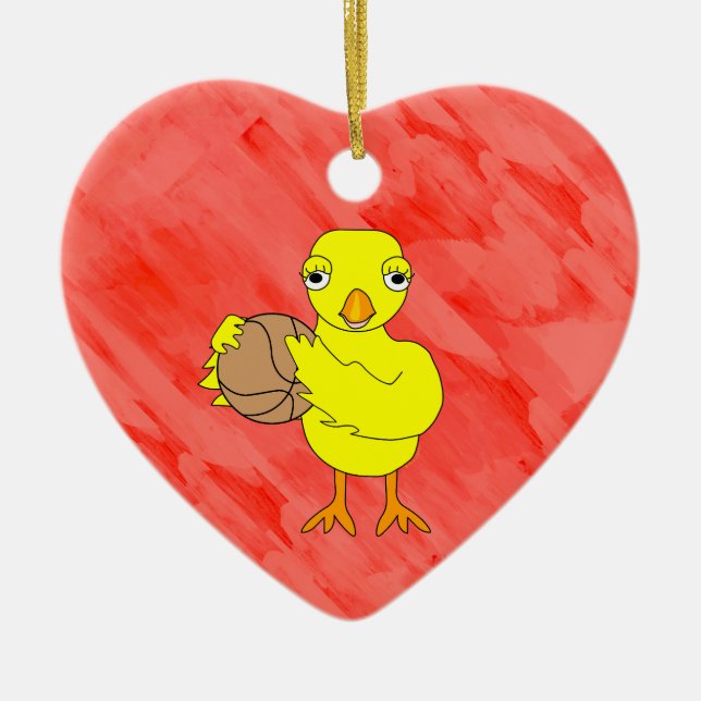Basketball-Chick Julgransprydnad Keramik (Framsidan)
