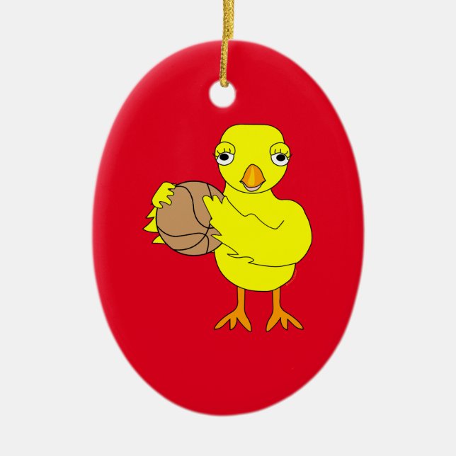 Basketball-Chick Julgransprydnad Keramik (Framsidan)