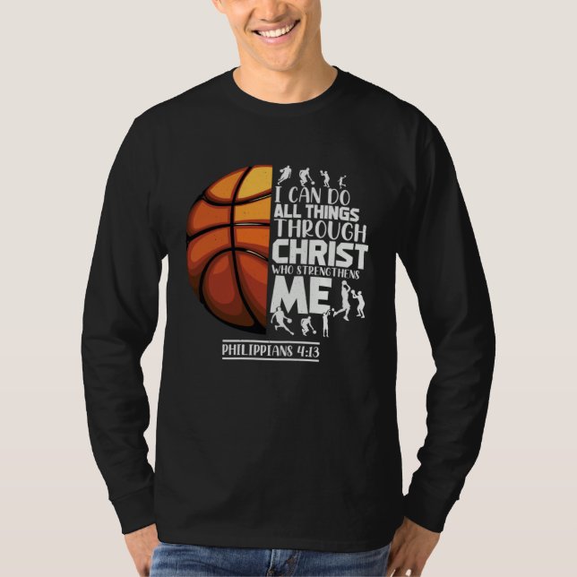 Basketball Christian Saying Motivational Words Ins T Shirt (Framsida)