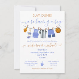 Basketball Clothesline Baby Shower-inbjudan Inbjudningar