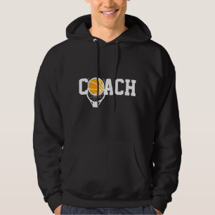 Basketball Coach Basket & Boll Typography Sports Hoodie