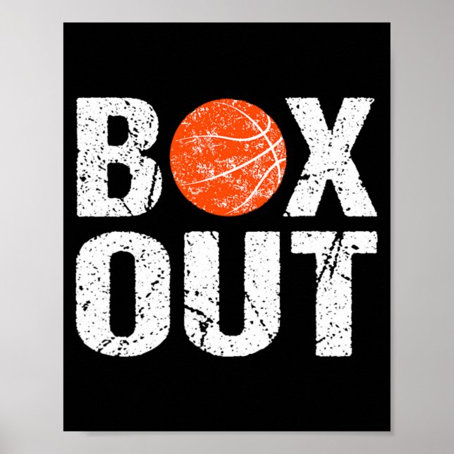Basketball Coach Box Out Sägande Nyhet Present T S Poster (Framsidan)