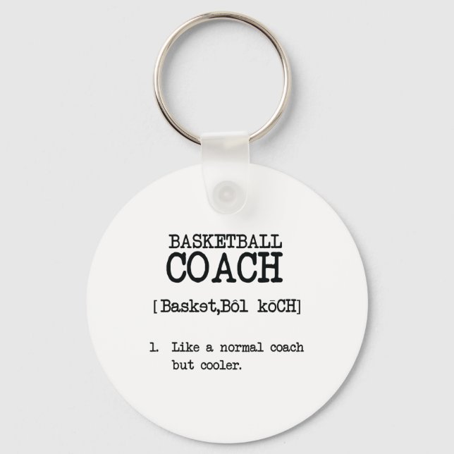 Basketball Coach Definition Funny Sports Quote Nyckelring (Framsida)