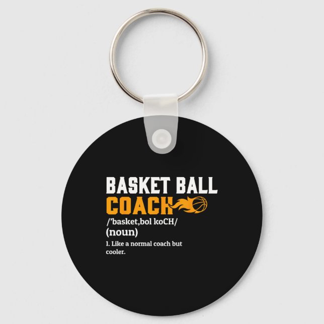 Basketball Coach Definition Gift Roligt Basketball Nyckelring (Framsida)