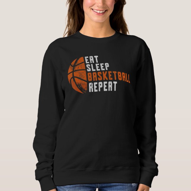 Basketball Coach Eat Sleep Basketball Repeat Baske T Shirt (Framsida)