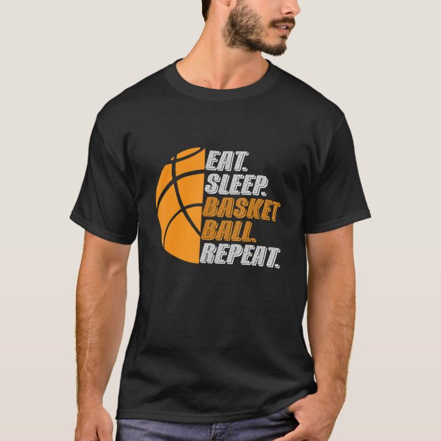 Basketball Coach Eat Sleep Basketball Repeat for M T Shirt (Framsida)