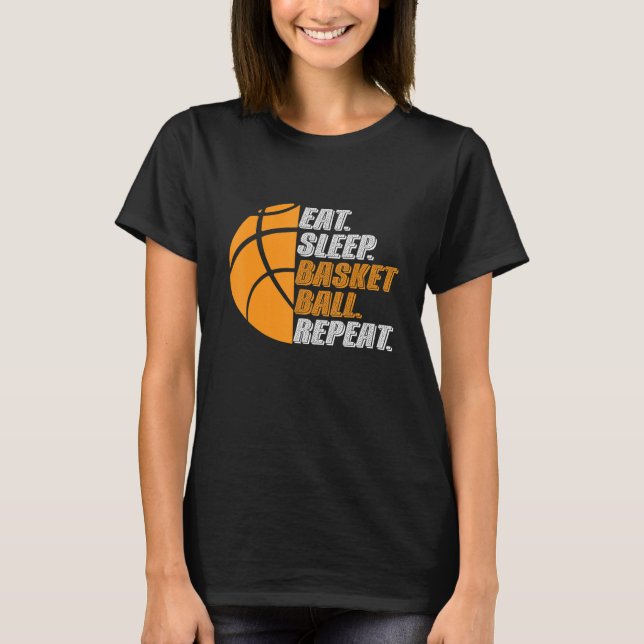 Basketball Coach Eat Sleep Basketball Repeat for M T Shirt (Framsida)