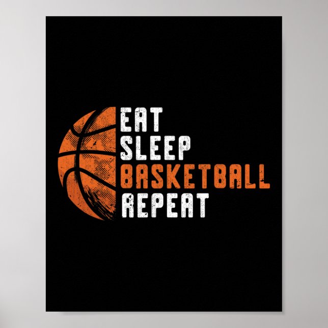 Basketball Coach Eat Ssov Basketball Repeat Baske Poster (Framsidan)