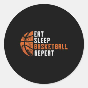 Basketball Coach Eat Ssov Basketball Repeat Baske Runt Klistermärke