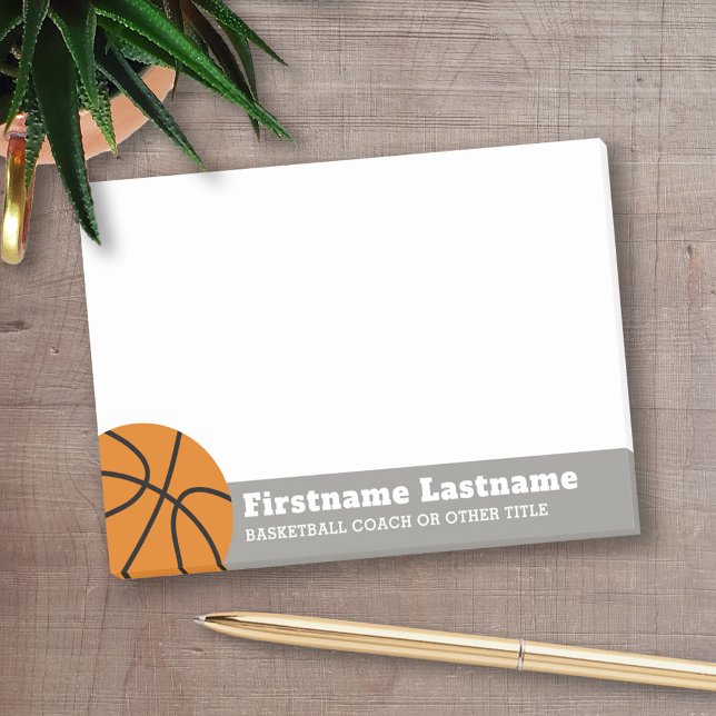 Basketball coach eller Lärare inom fysik Post-it Block (Personalized Post-It Note - Basketball Theme)