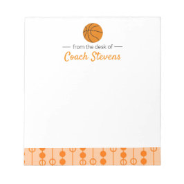 Basketball Coach Gift Orange Black Stationery Anteckningsblock