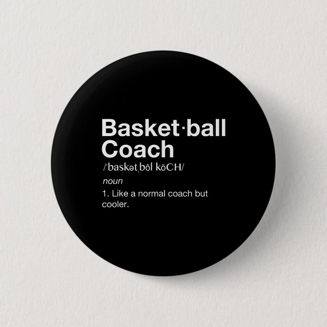 Basketball Coach Gift Roligt Basketball Definition Knapp (Framsida)