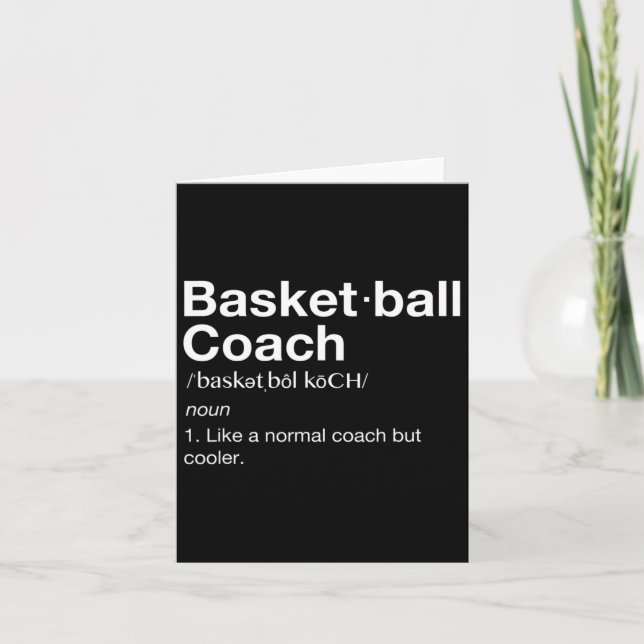 Basketball Coach Gift Roligt Basketball Definition Kort (Framsida)