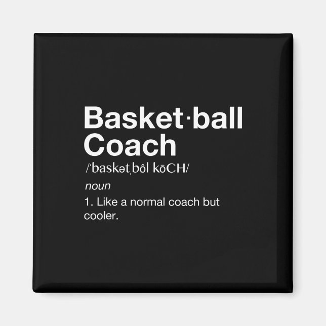 Basketball Coach Gift Roligt Basketball Definition Magnet (Framsidan)