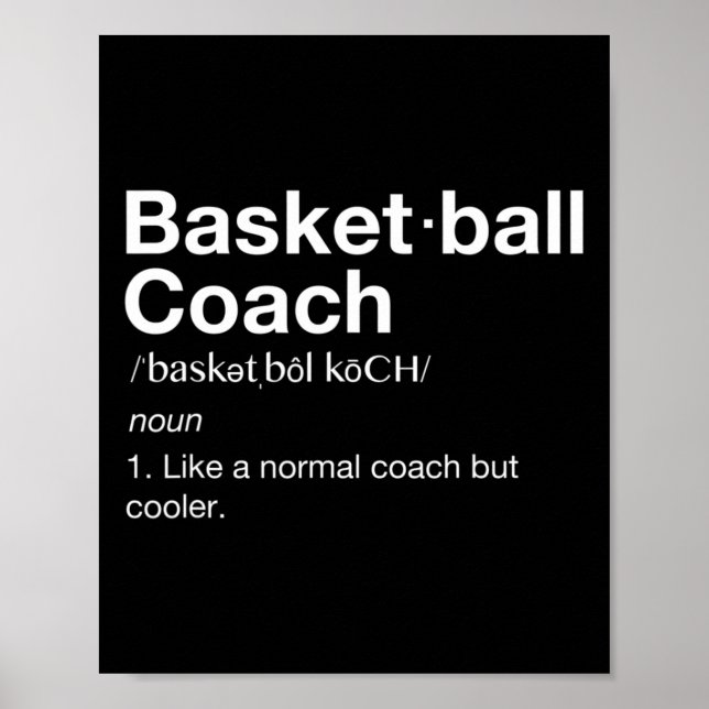 Basketball Coach Gift Roligt Basketball Definition Poster (Framsidan)