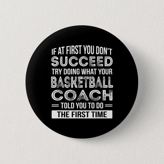 Basketball Coach Gift Roligt Tack Gift Knapp (Framsida)