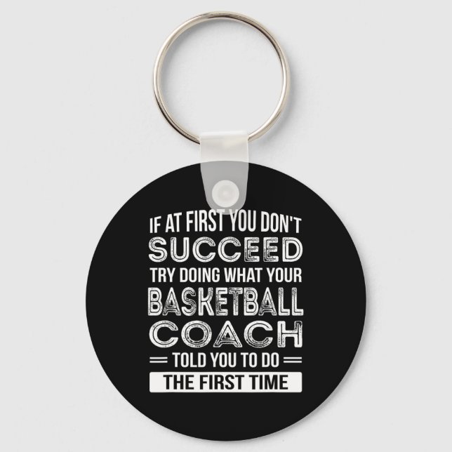 Basketball Coach Gift Roligt Tack Gift Nyckelring (Framsida)