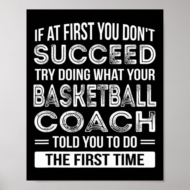 Basketball Coach Gift Roligt Tack Gift Poster (Framsidan)