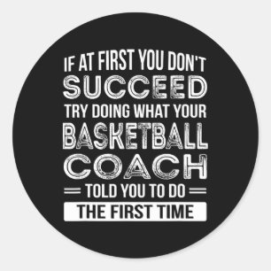 Basketball Coach Gift Roligt Tack Gift Runt Klistermärke