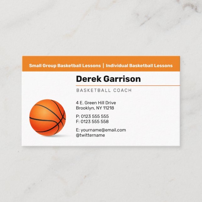 Basketball Coach | Idrott Visitkort (Framsida)