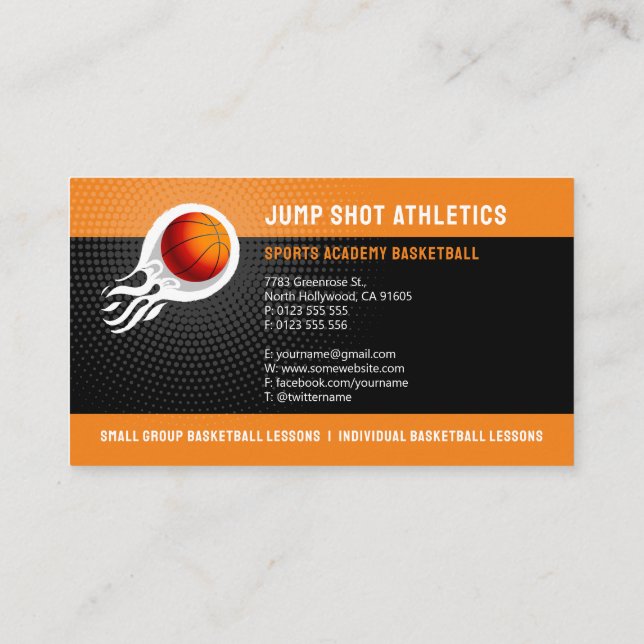 Basketball Coach | Idrott Visitkort (Baksida)