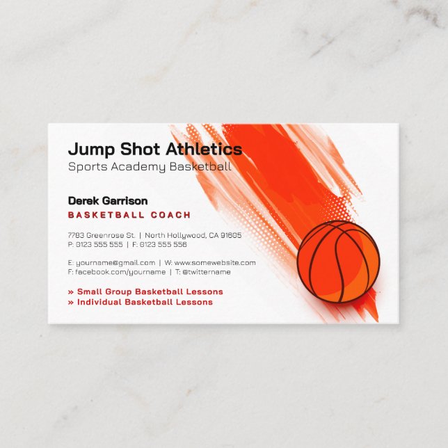 Basketball Coach | Idrott Visitkort (Framsida)