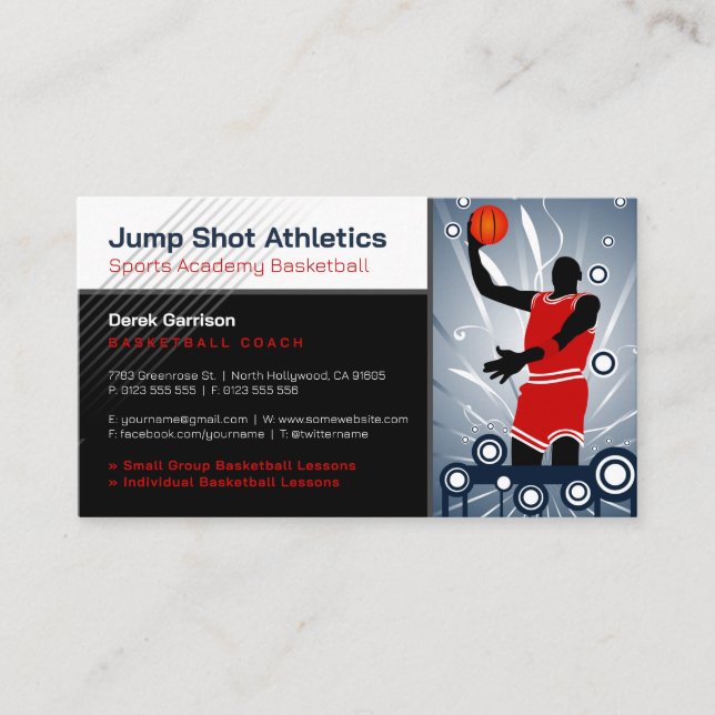 Basketball Coach | Idrott Visitkort (Framsida)