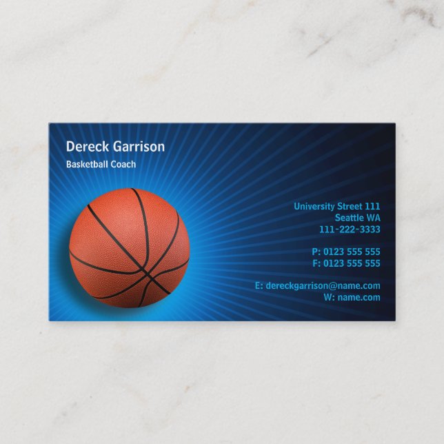 Basketball Coach | Idrott Visitkort (Framsida)