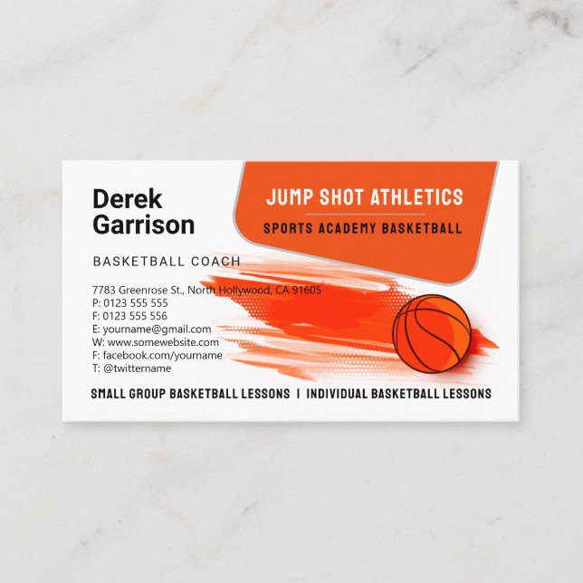 Basketball Coach | Idrott Visitkort (Framsida)