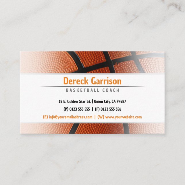 Basketball Coach | Idrott Visitkort (Framsida)