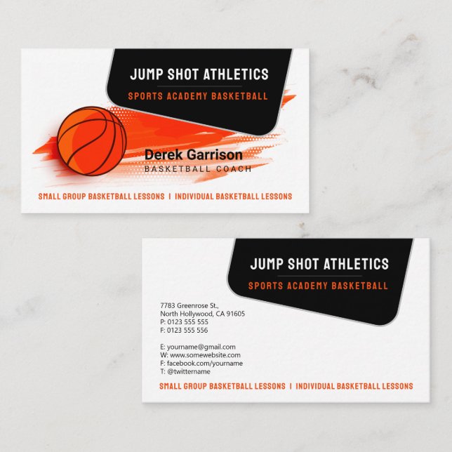 Basketball Coach | Idrott Visitkort (Fram/baksida)