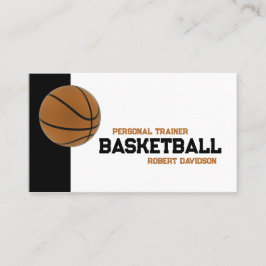 Basketball Coach Lessons Black & White Card Visitkort
