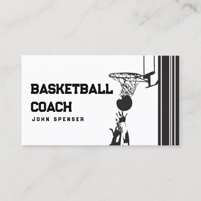 Basketball coach Lessons Vector Graphics Card Visitkort (Framsida)