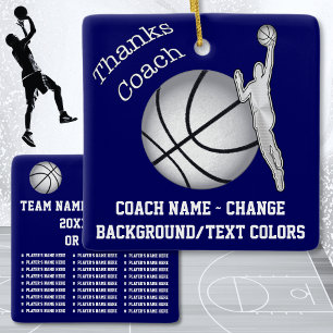 Basketball Coach Ornament. Ändra FÄRG och text, Julgransprydnad Keramik