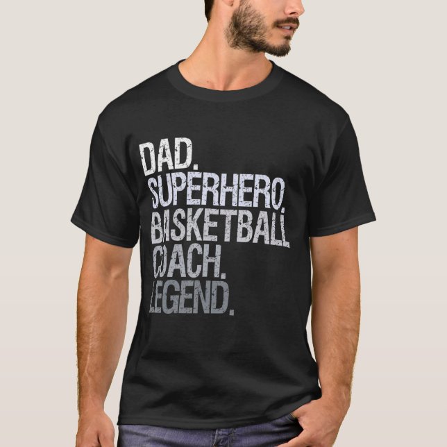 Basketball Coach Pappa T Shirt (Framsida)