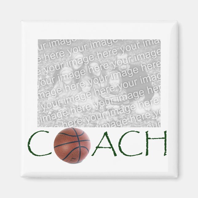 BASKETBALL Coach Photo Magnet. Magnet (Framsidan)